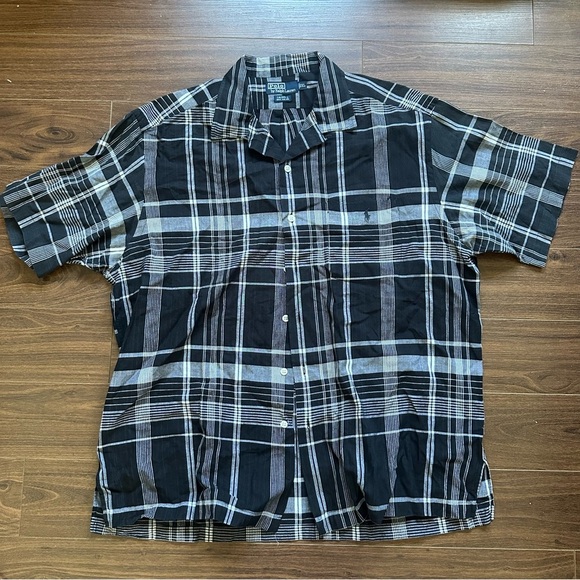 Polo by Ralph Lauren Men's Black and White Checkered Shirt - Picture 1 of 6